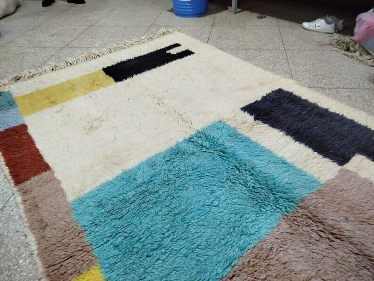 Handwoven rug 250x150 cm, wool, multicolor, Morocco - 201053