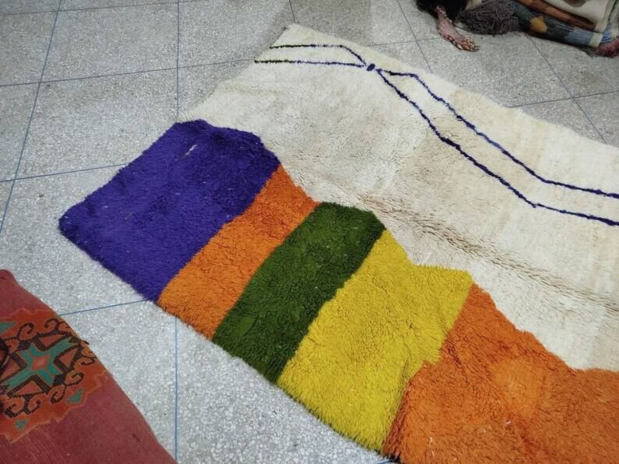 Ręcznie tkany dywan 250x150 cm, wełna, wielokolorowy, Maroko - 201031