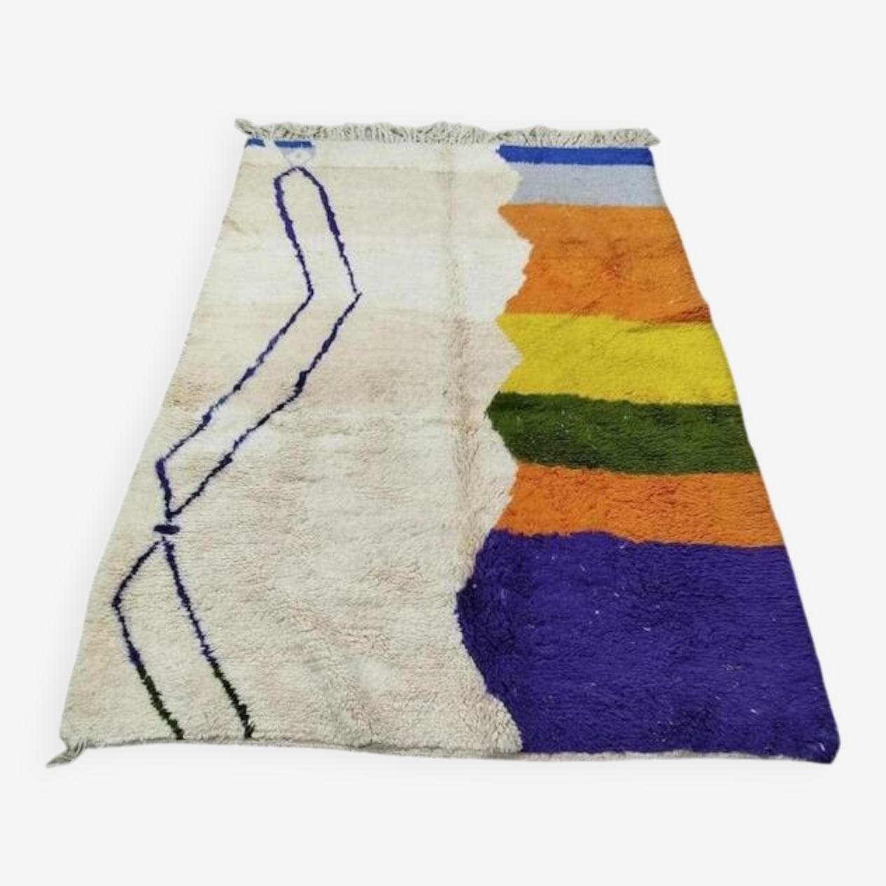 Ręcznie tkany dywan 250x150 cm, wełna, wielokolorowy, Maroko - 201025