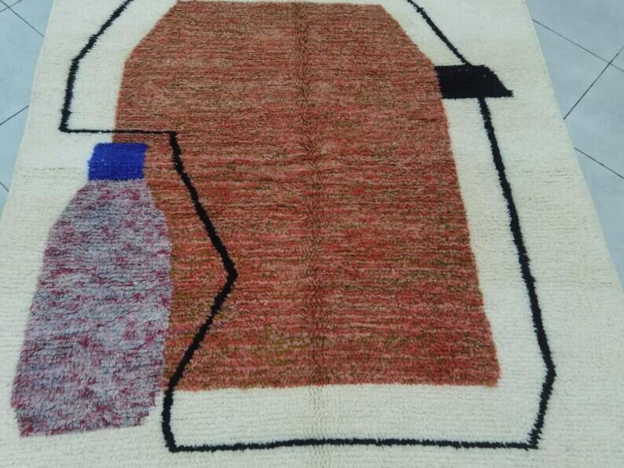 Ręcznie tkany dywan 200x300 cm, wełna, multikolor, Maroko - 201017