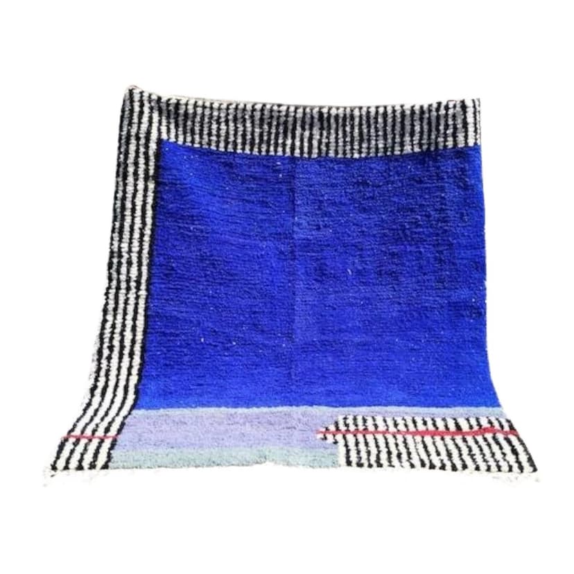 Ręcznie tkany dywan 200x300 cm, wełna, niebieski, Maroko