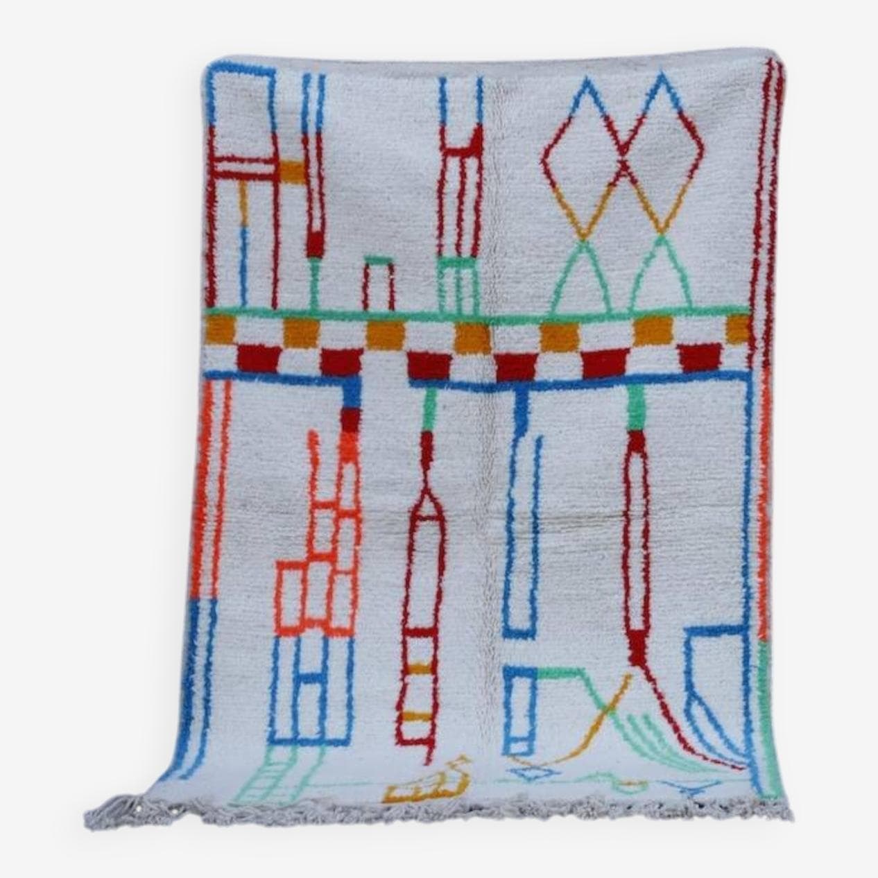 Ręcznie tkany dywan 250x150 cm, wełna, wielokolorowy, Maroko - 200980