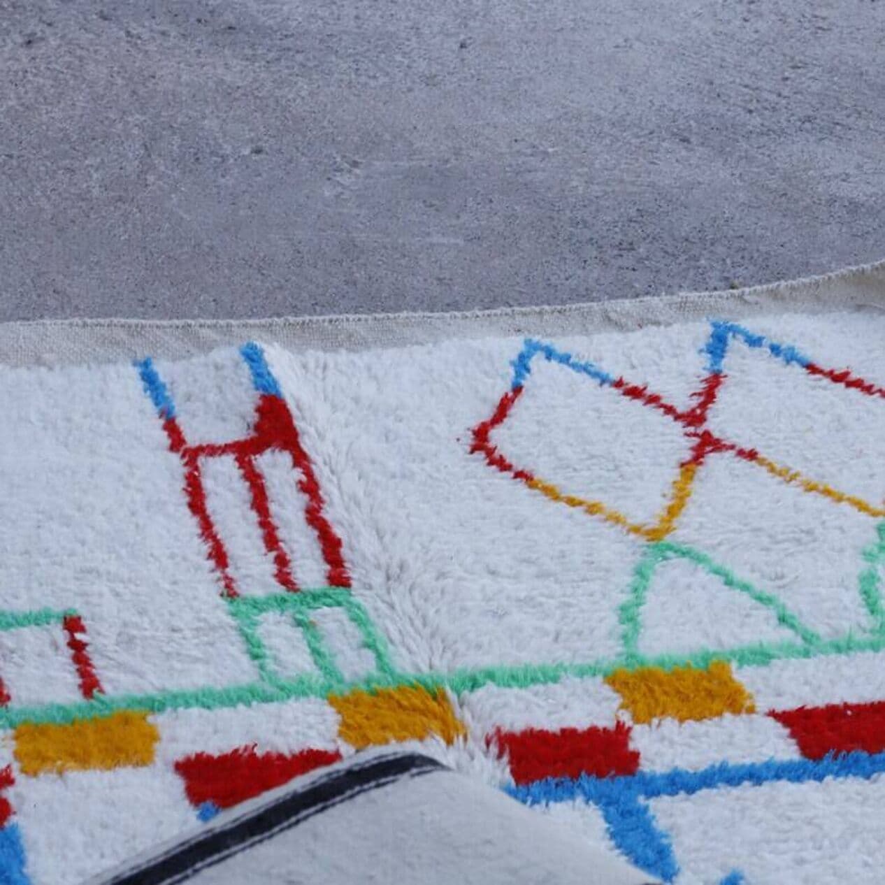 Ręcznie tkany dywan 250x150 cm, wełna, wielokolorowy, Maroko - 200985