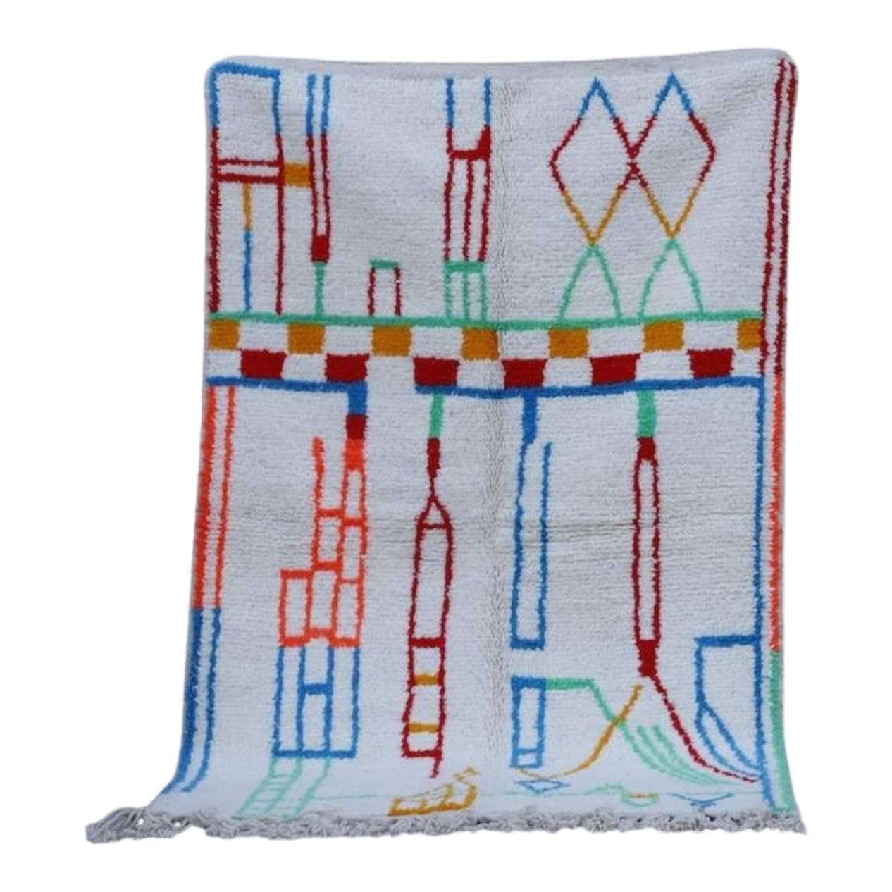 Ręcznie tkany dywan 250x150 cm, wełna, wielokolorowy, Maroko