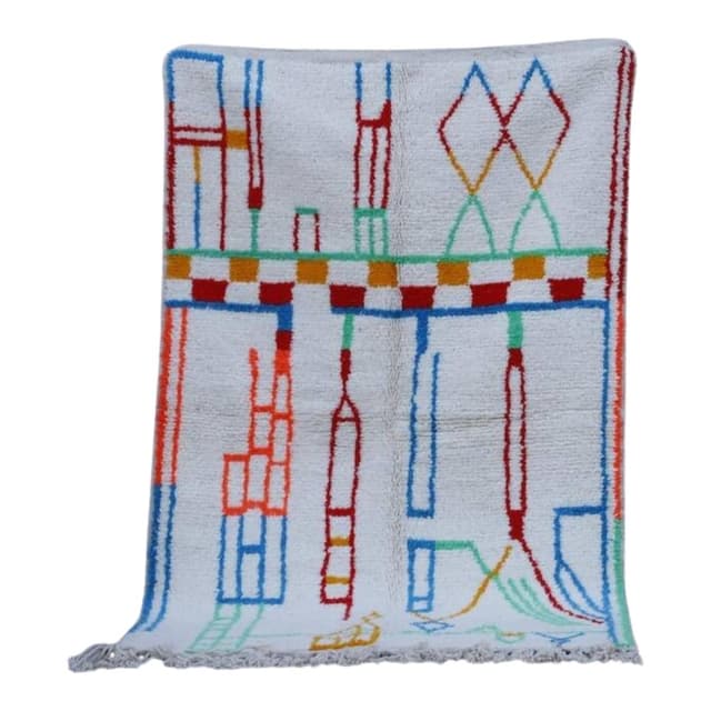 Ręcznie tkany dywan 250x150 cm, wełna, wielokolorowy, Maroko - WYMIARY