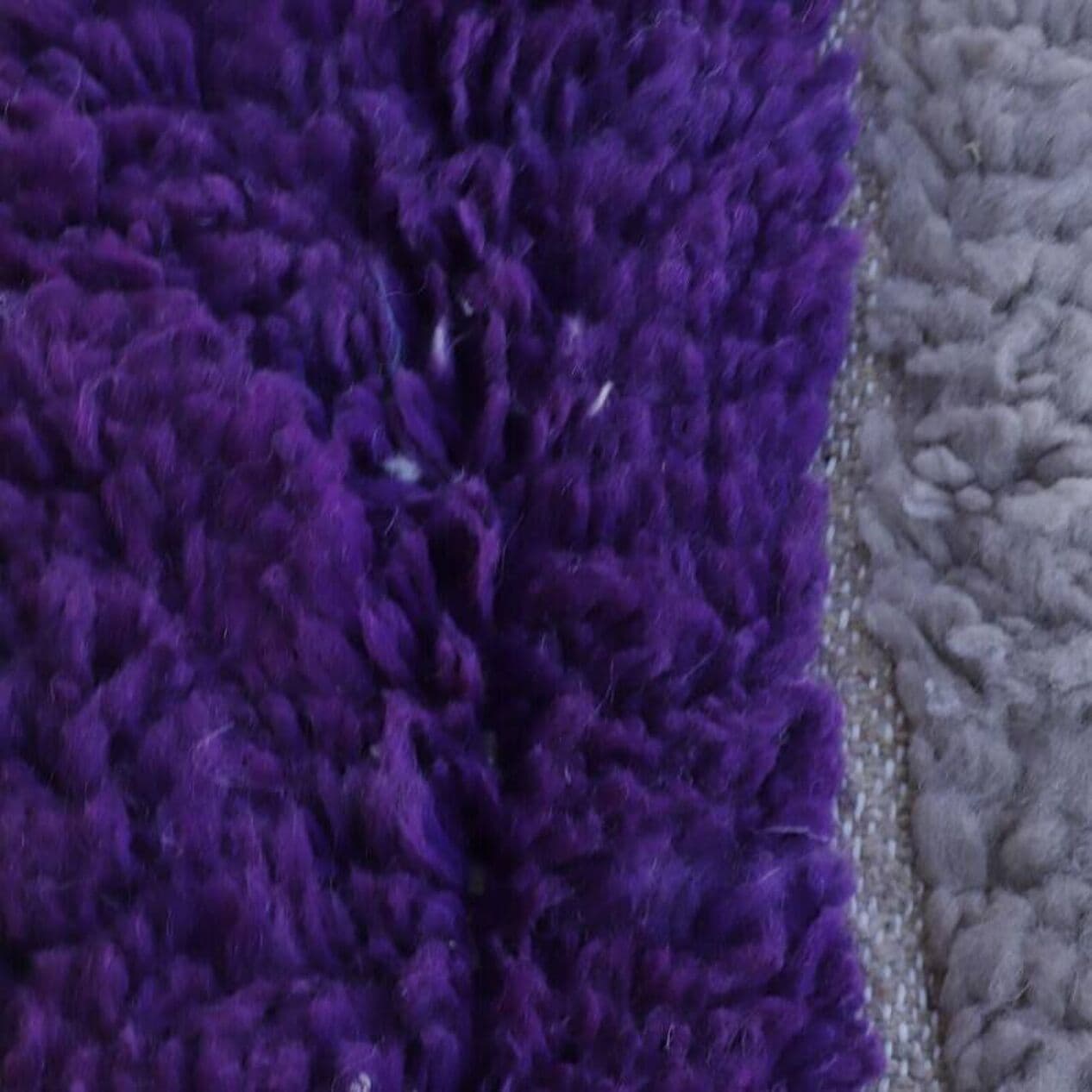 Ręcznie tkany dywan 250x150 cm, wełna, szary, biały, zielony, fioletowy, Maroko - 200978