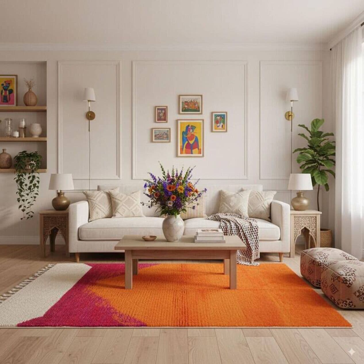 Handwoven rug 250x150 cm, wool, multicolor, Morocco - 200942