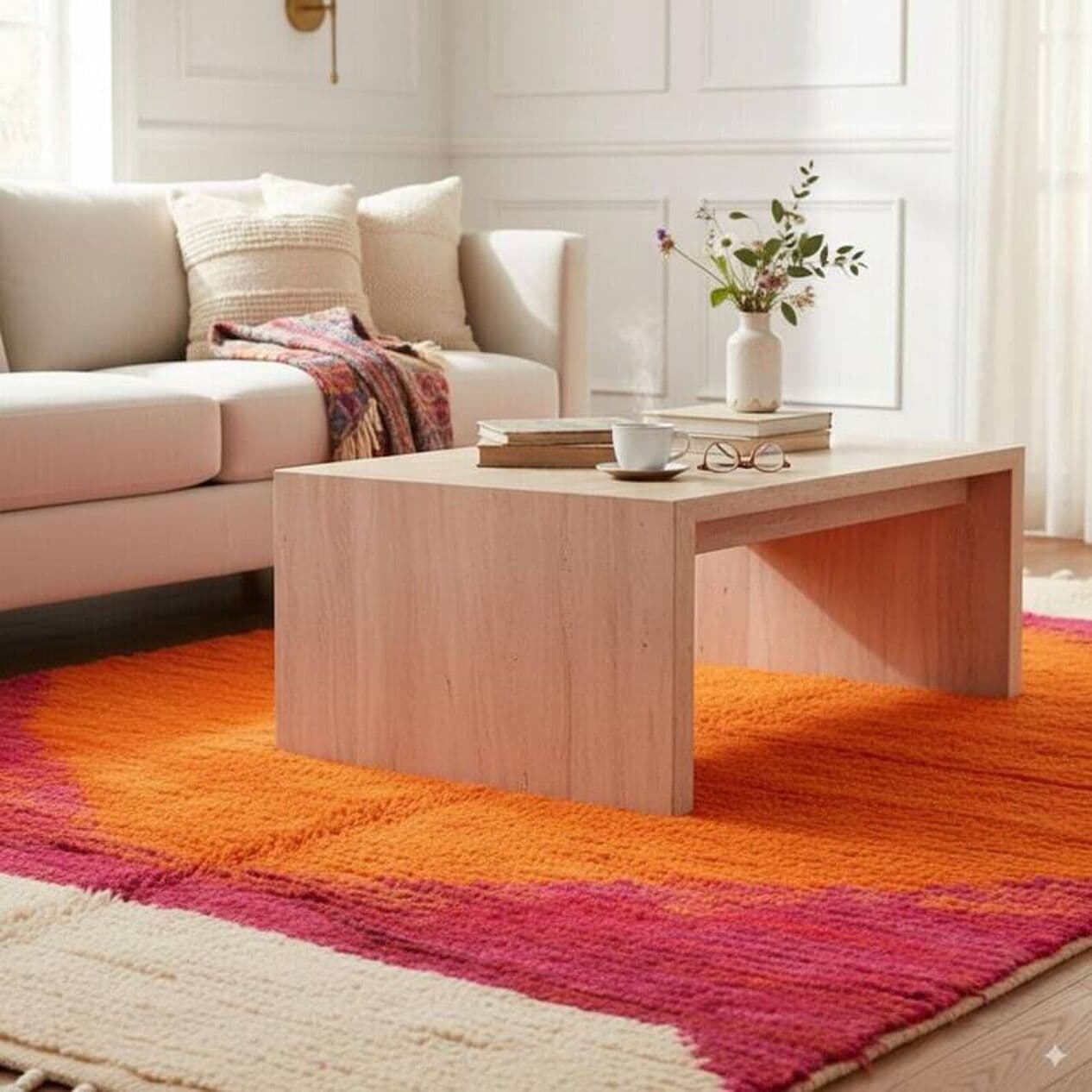 Handwoven rug 250x150 cm, wool, multicolor, Morocco - 200944