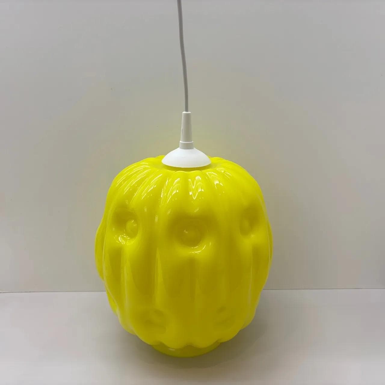 Lampa wisząca, żółty, szkło, Zakłady Sprzętu Oświetleniowego Zaos, Polska, lata 70. - 14140