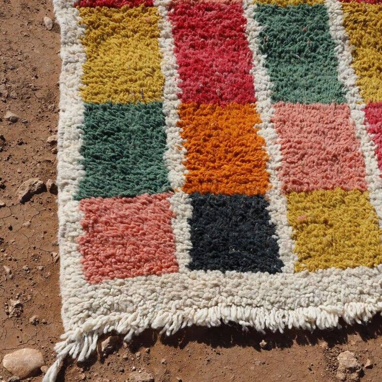 Handwoven rug 250x150 cm, wool, multicolor, Morocco - 200917