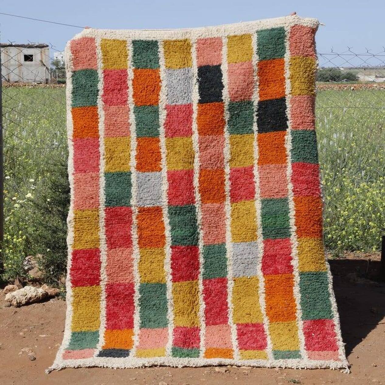 Handwoven rug 250x150 cm, wool, multicolor, Morocco - 200913