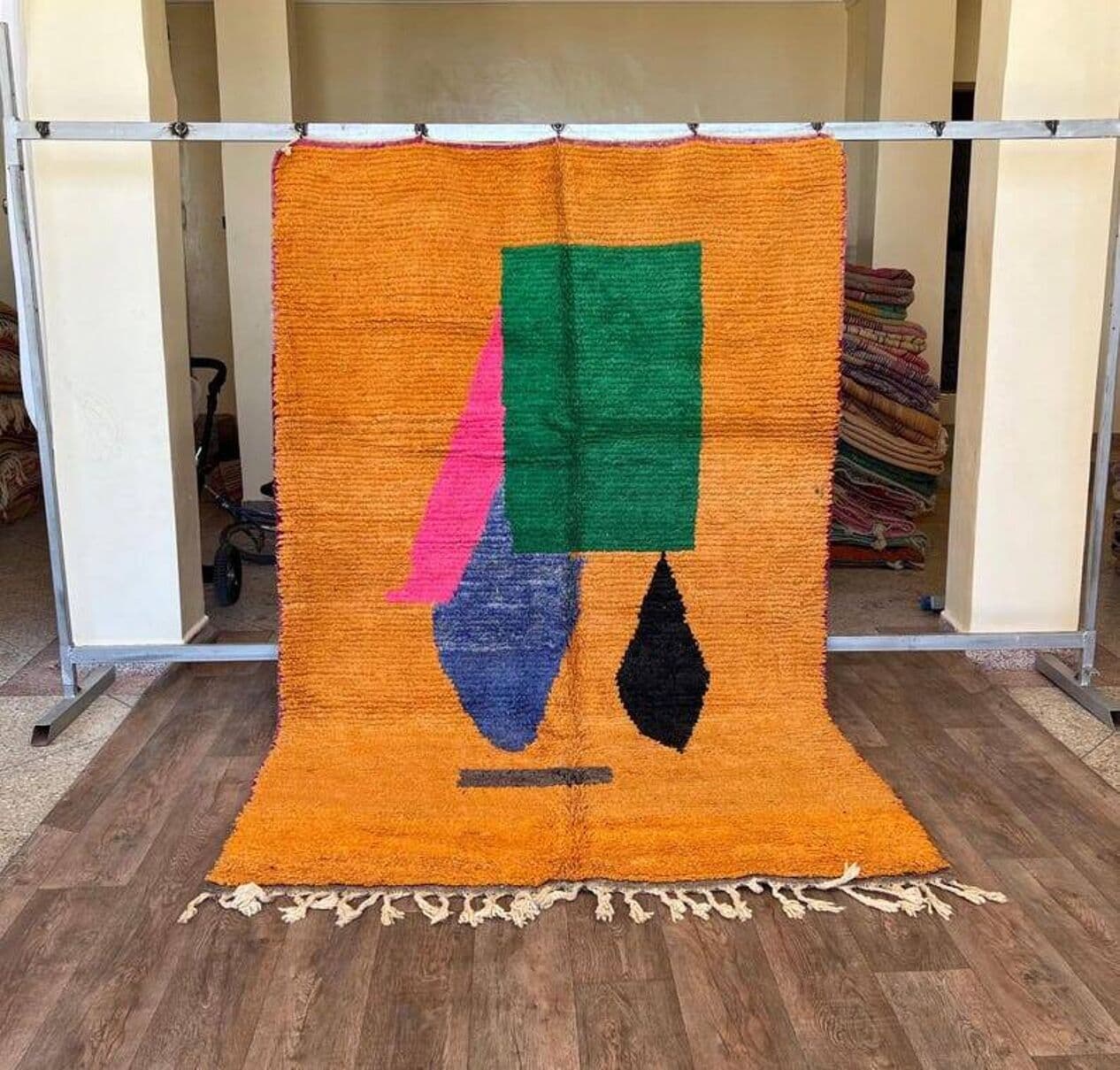 Ręcznie tkany dywan 200x300 cm, wełna, wielokolorowy, Maroko - 200906