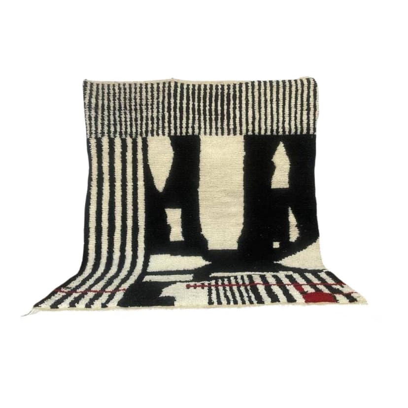 Ręcznie tkany dywan 250x150 cm, wełna, czarny, Maroko