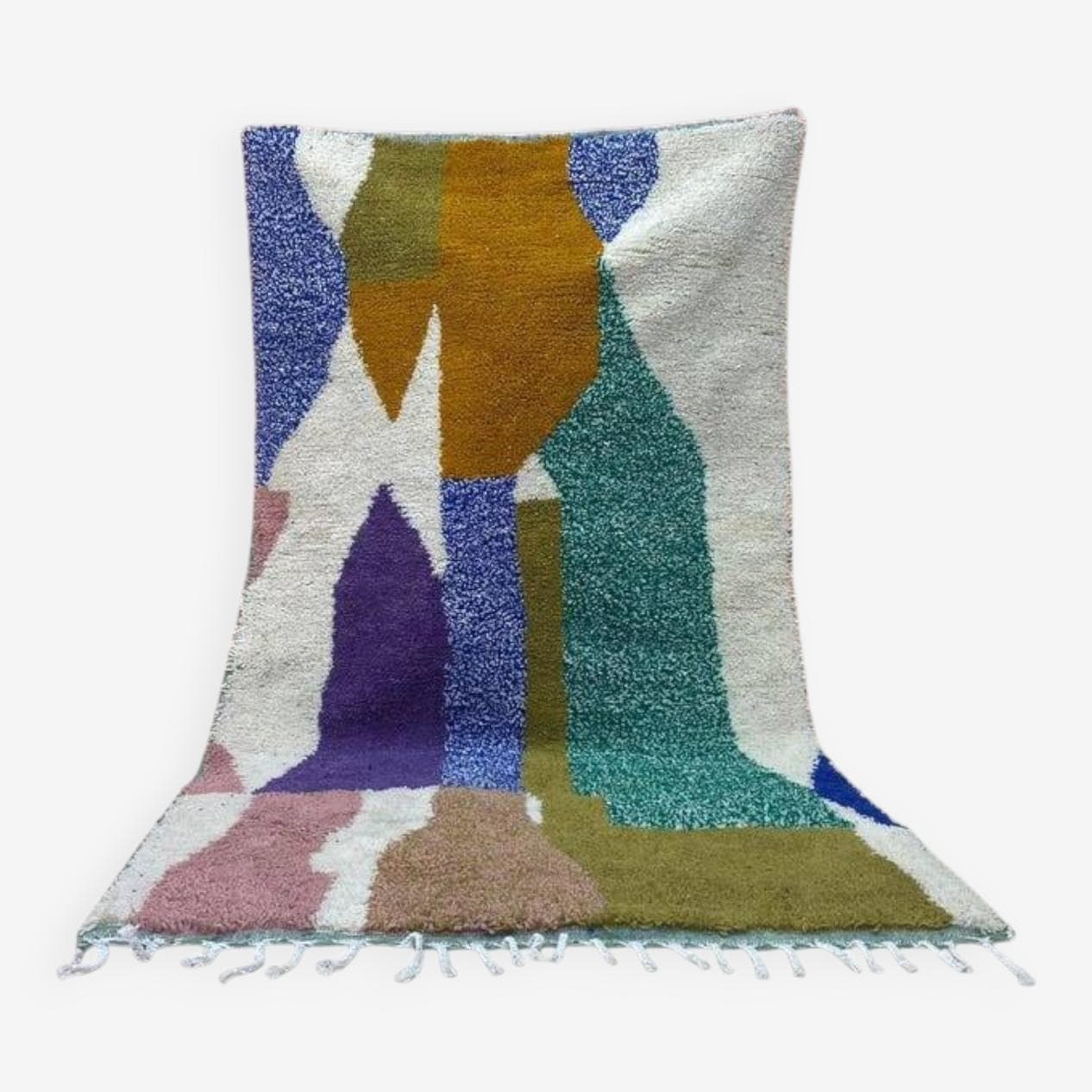 Ręcznie tkany dywan 250x150 cm, wełna, multikolor, Maroko - 200733