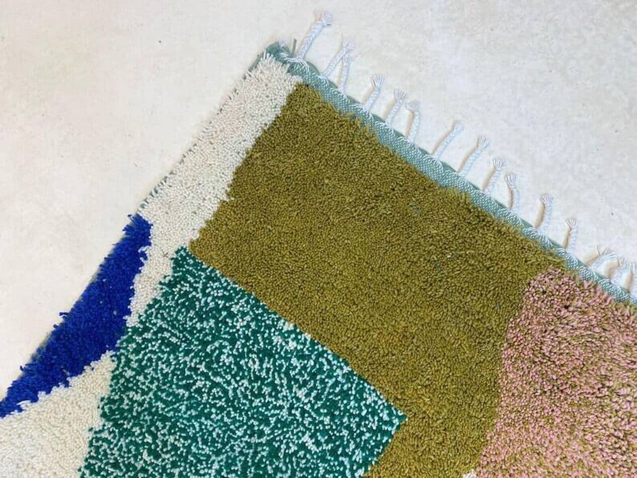 Ręcznie tkany dywan 250x150 cm, wełna, multikolor, Maroko - 200736