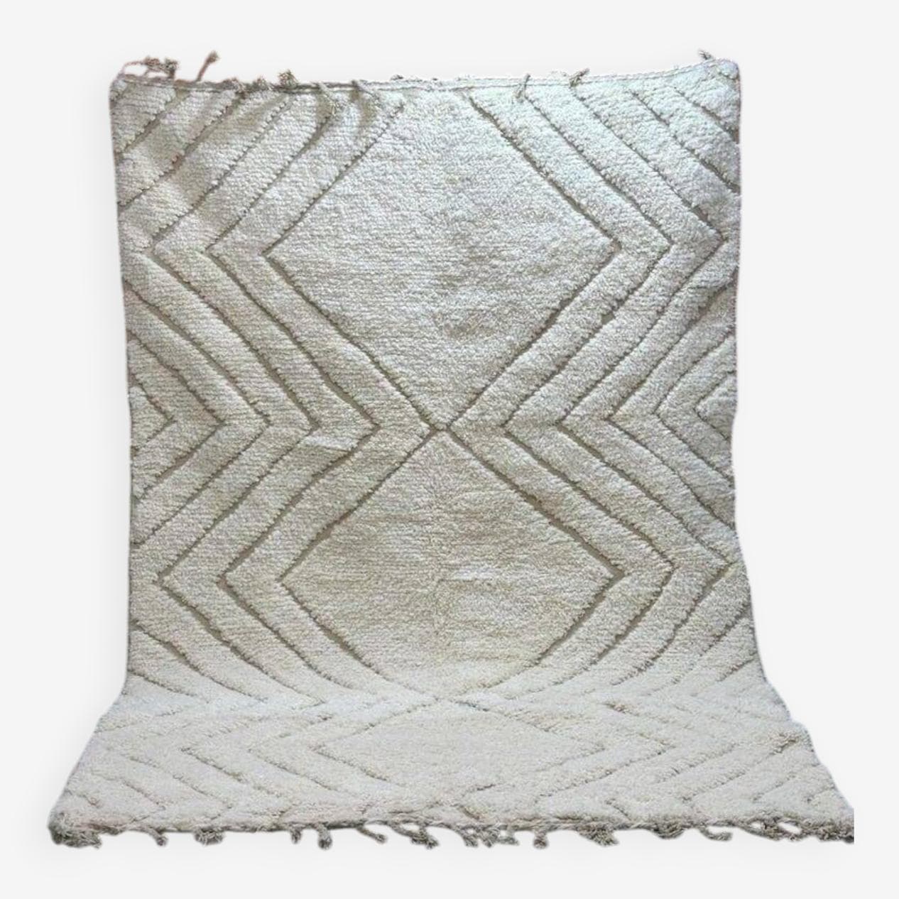 Ręcznie tkany dywan 200x300 cm, wełna, biały, beżowy, Maroko - 200729