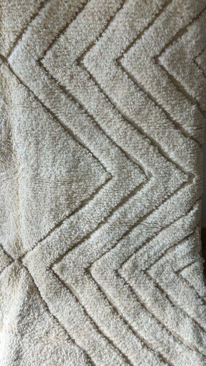 Ręcznie tkany dywan 200x300 cm, wełna, biały, beżowy, Maroko - 200730