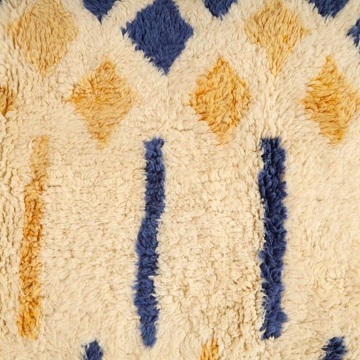 Ręcznie tkany dywan 200x300 cm, wełna, kość słoniowa, Maroko - 200704