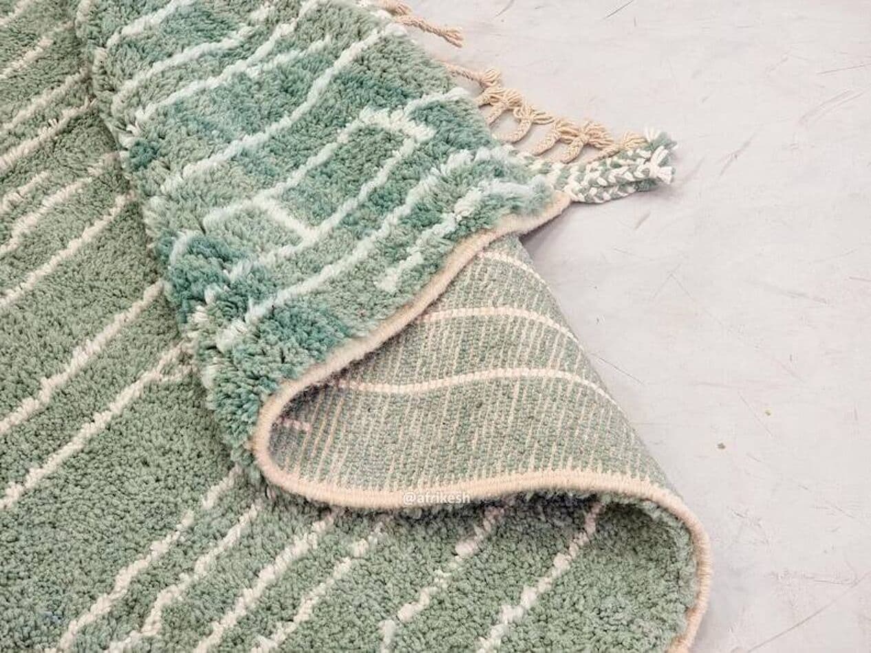 Ręcznie tkany dywan 250x200 cm, wełna, zielony, Maroko - 200698