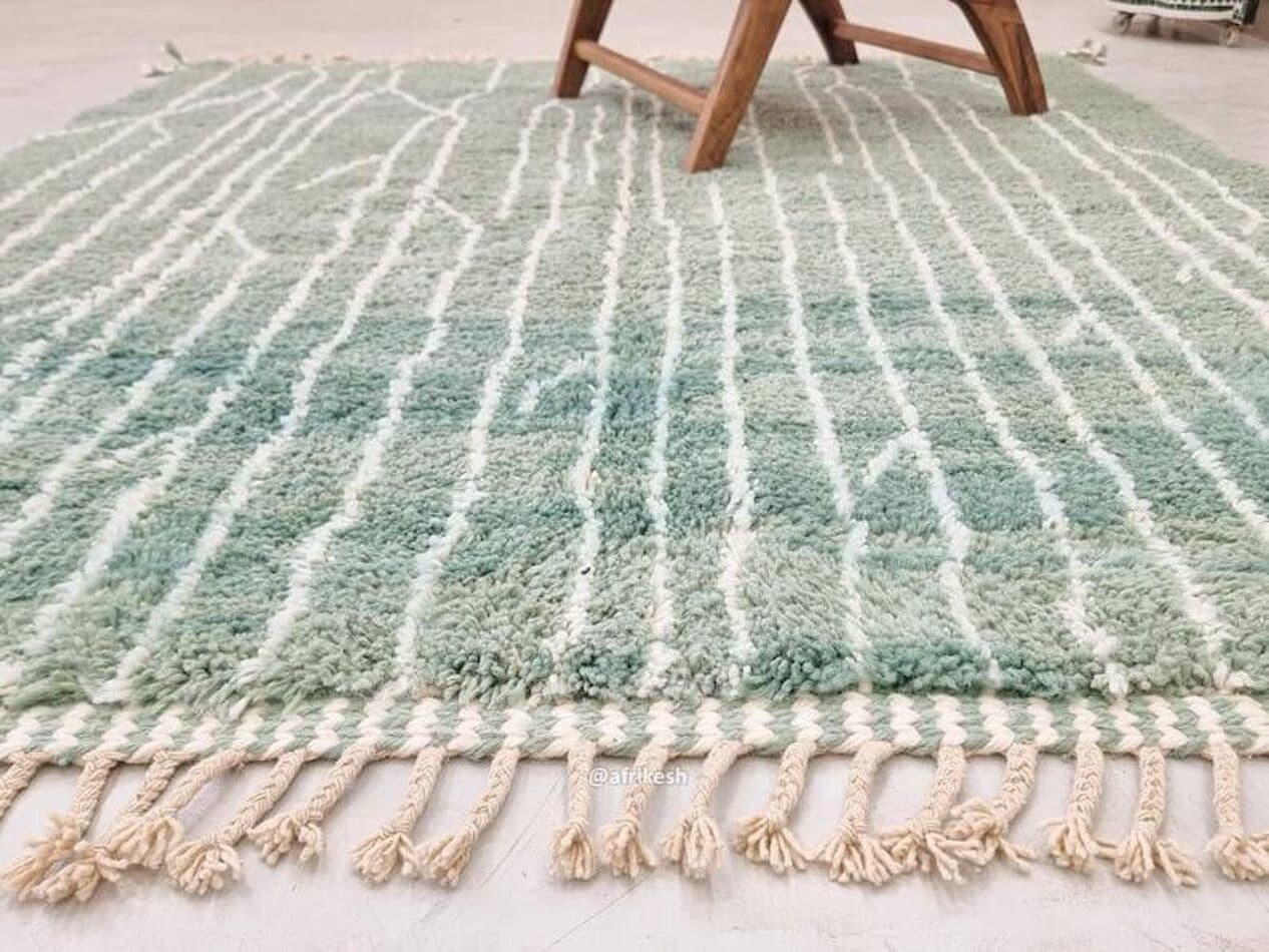 Ręcznie tkany dywan 250x200 cm, wełna, zielony, Maroko - 200700