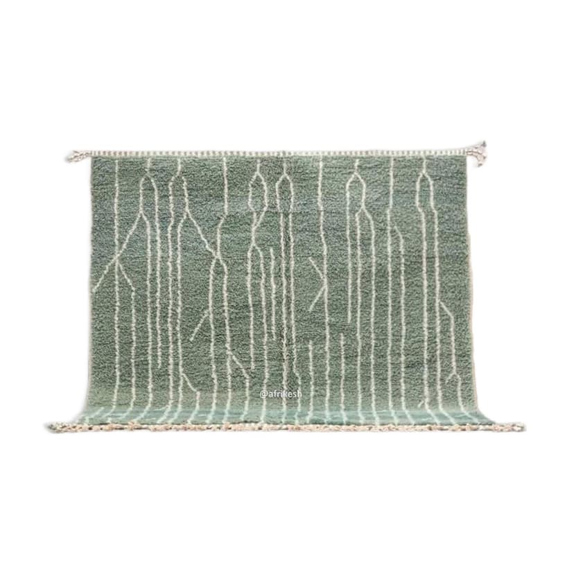 Ręcznie tkany dywan 250x200 cm, wełna, zielony, Maroko