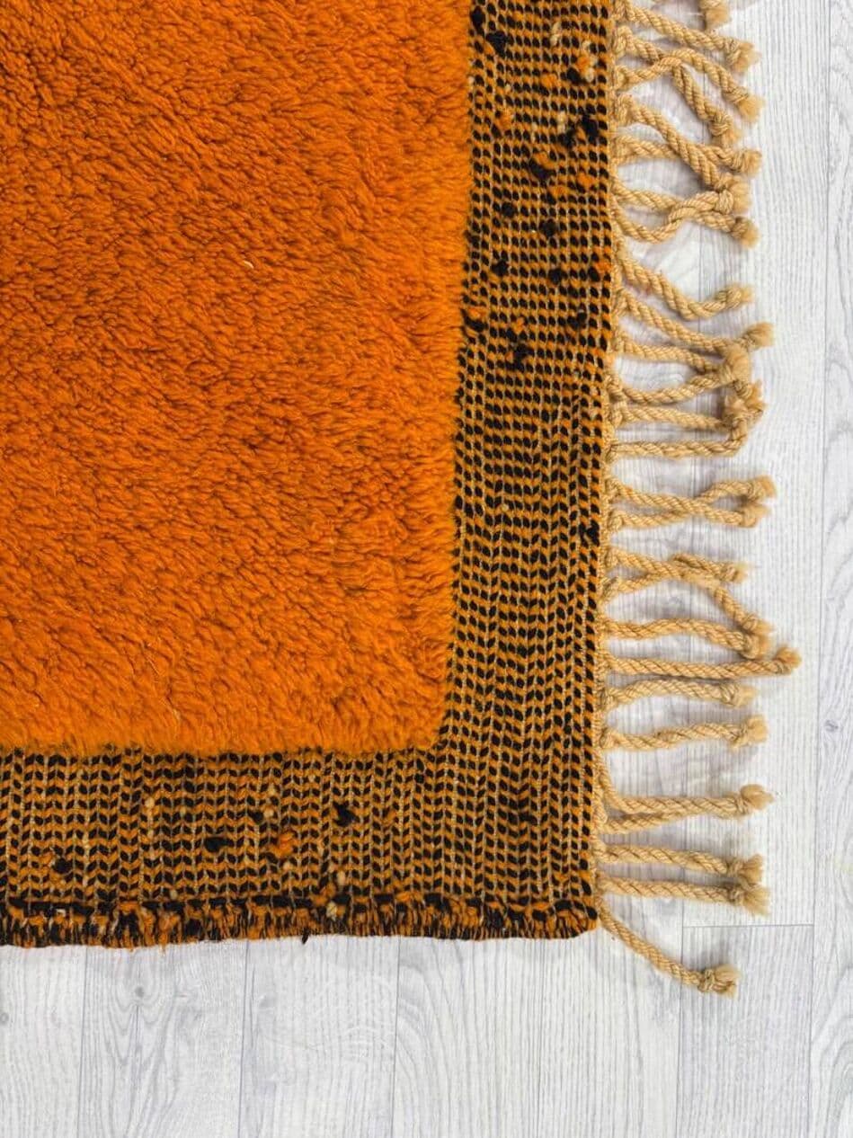 Ręcznie tkany dywan 250x150 cm, wełna, pomarańczowy, brązowy, Maroko - 200673