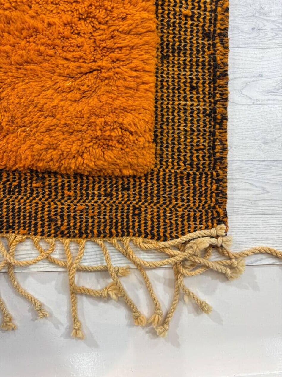 Ręcznie tkany dywan 250x150 cm, wełna, pomarańczowy, brązowy, Maroko - 200676