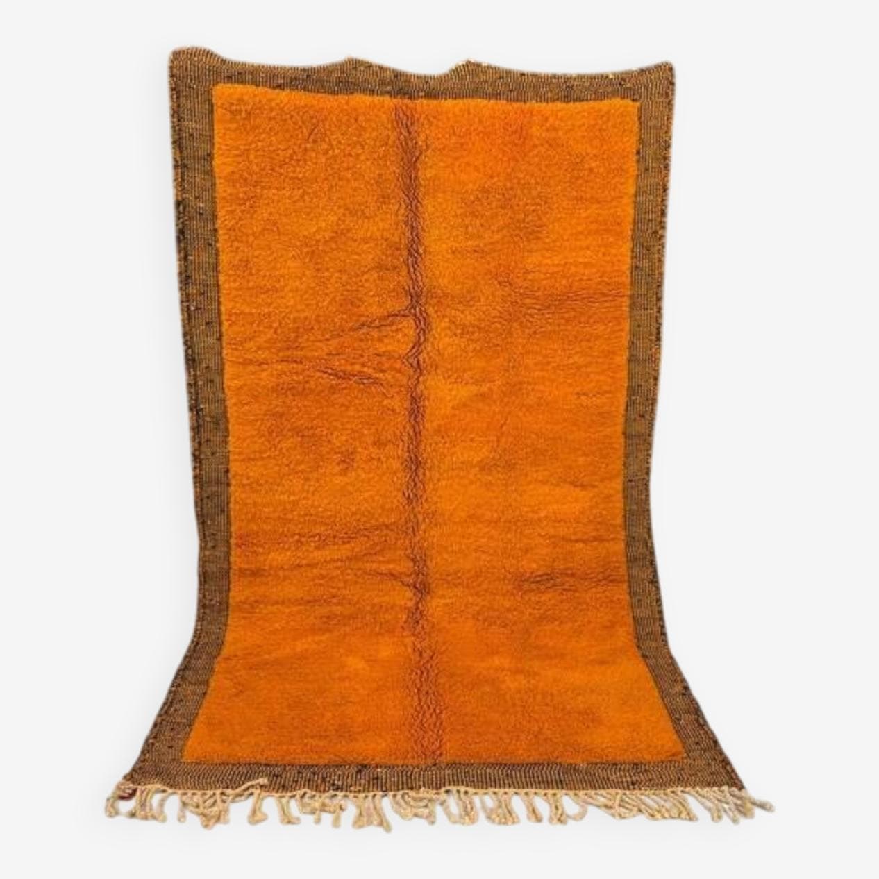 Ręcznie tkany dywan 250x150 cm, wełna, pomarańczowy, brązowy, Maroko - 200670