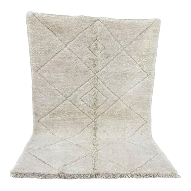 Ręcznie tkany dywan 250x150 cm, wełna, biały, Maroko - WYMIARY