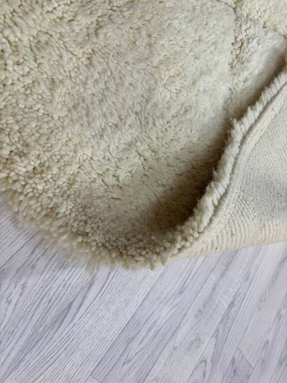 Ręcznie tkany dywan 250x150 cm, wełna, biały, Maroko - 200668