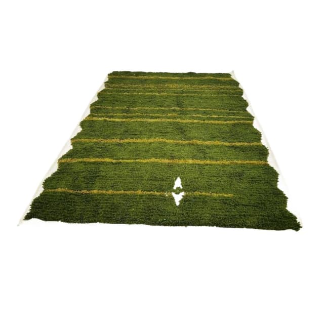 Ręcznie tkany dywan 250x150 cm, wełna, zielony, żółty, biały, Maroko - WYMIARY