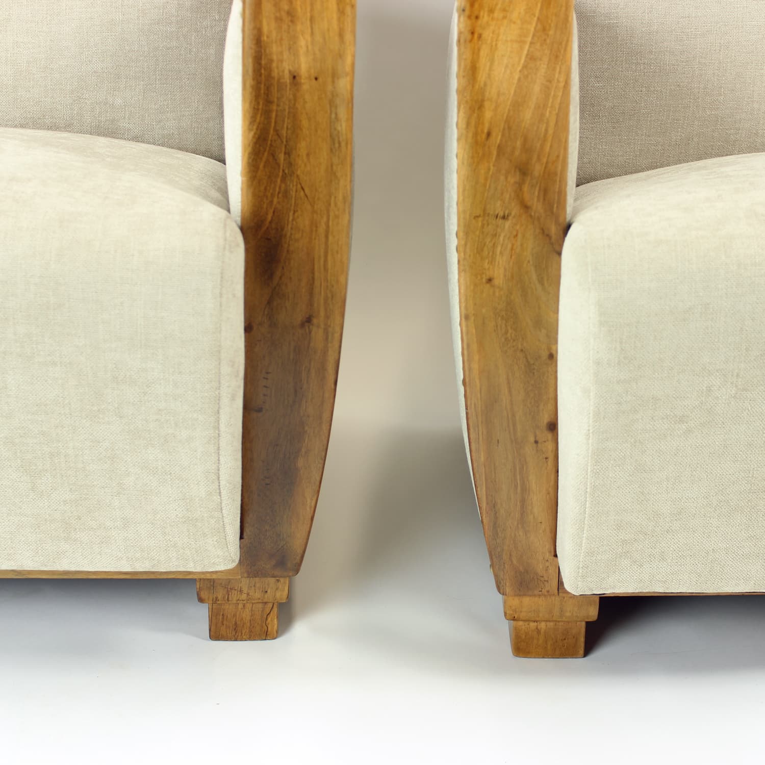 Para foteli Art Deco, beżowy, orzech, Czechosłowacja, lata 30. - 200630