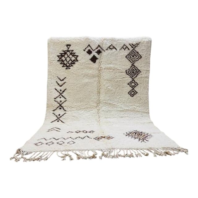 Ręcznie tkany dywan 250x150 cm, wełna, biały, Maroko - WYMIARY