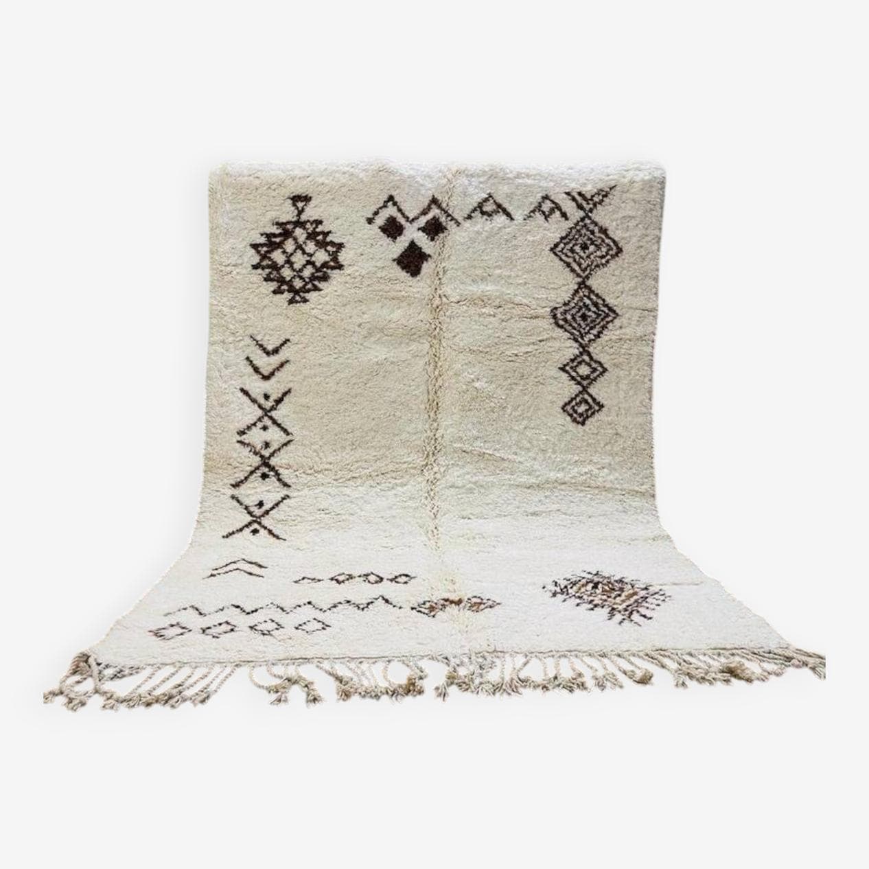Ręcznie tkany dywan 250x150 cm, wełna, biały, Maroko - 201696