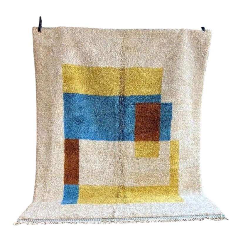 Ręcznie tkany dywan 200x300 cm, wełna, multikolor, Maroko