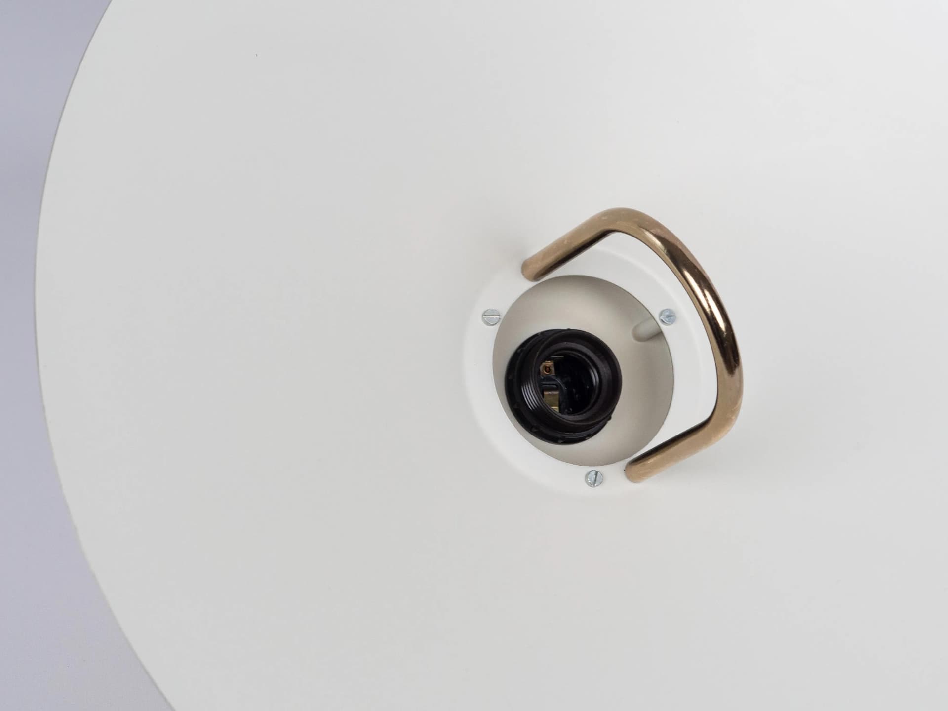 Złota aluminiowa lampa wisząca, skandynawski styl, Dania, lata 70. - 14580