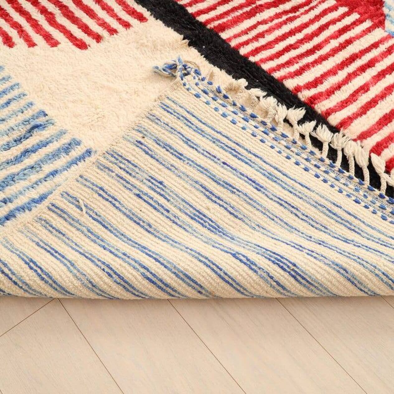 Ręcznie tkany dywan 200x300 cm, wełna, multikolor, Maroko - 201684