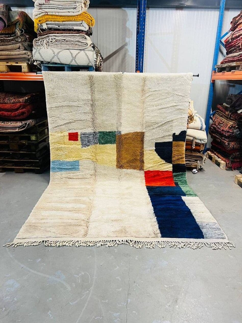 Handcrafted rug 250x150 cm, wool, multicolour, Morocco - 201668