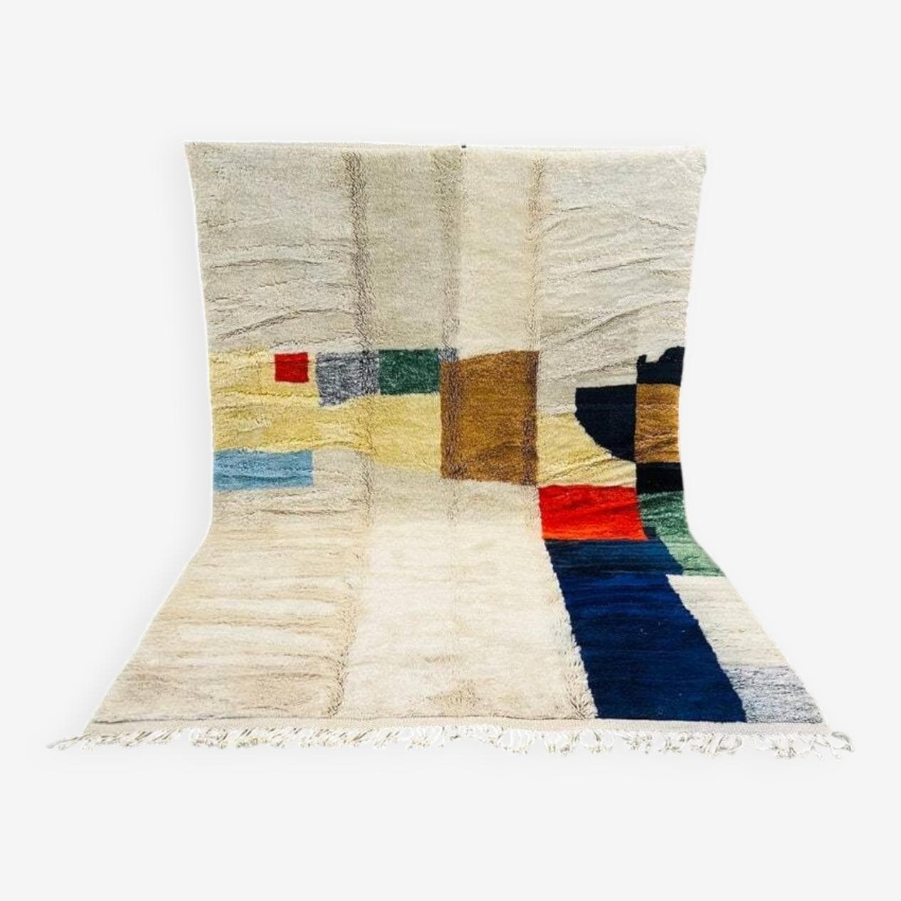 Handcrafted rug 250x150 cm, wool, multicolour, Morocco - 201663