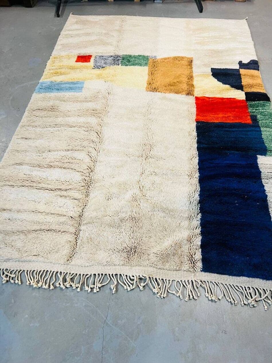 Handcrafted rug 250x150 cm, wool, multicolour, Morocco - 201666