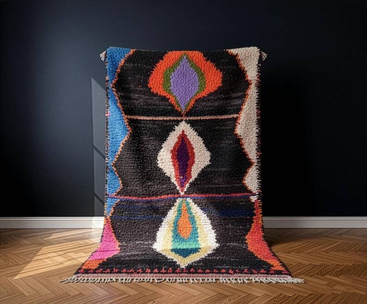 Ręcznie tkany dywan 200x300 cm, wełna, wielokolorowy, Maroko - 201595