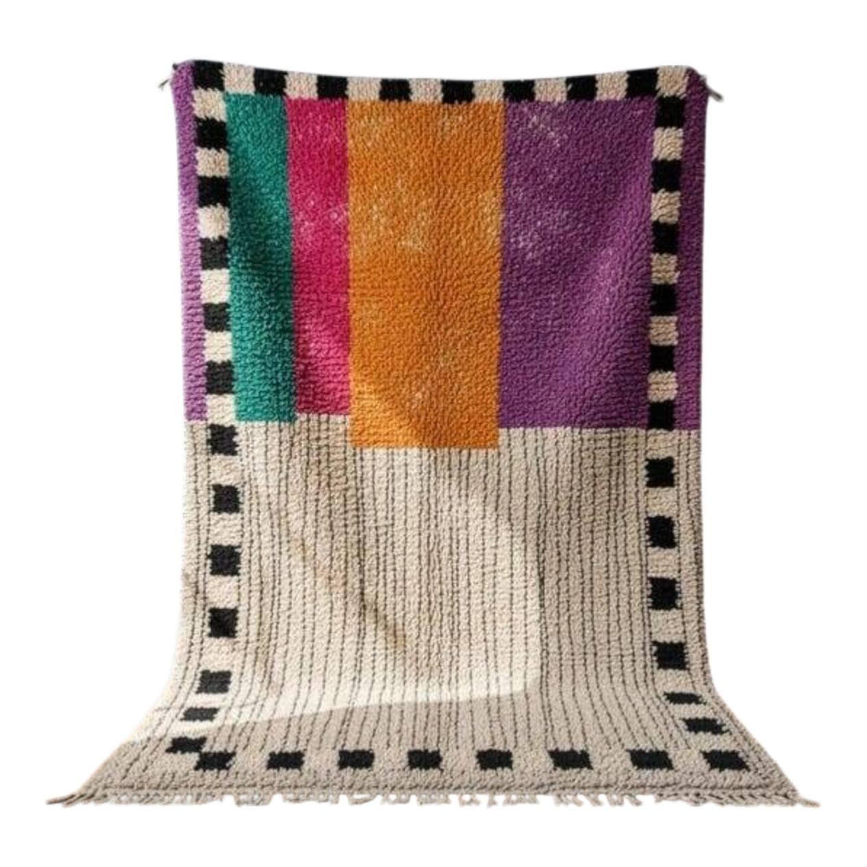 Ręcznie tkany dywan 200x300 cm, wełna, multikolor, Maroko