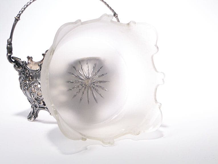 Żardiniera rococo, metal platerowany srebrem, szkło matowione, WMF, Niemcy, XIX w. - 201166