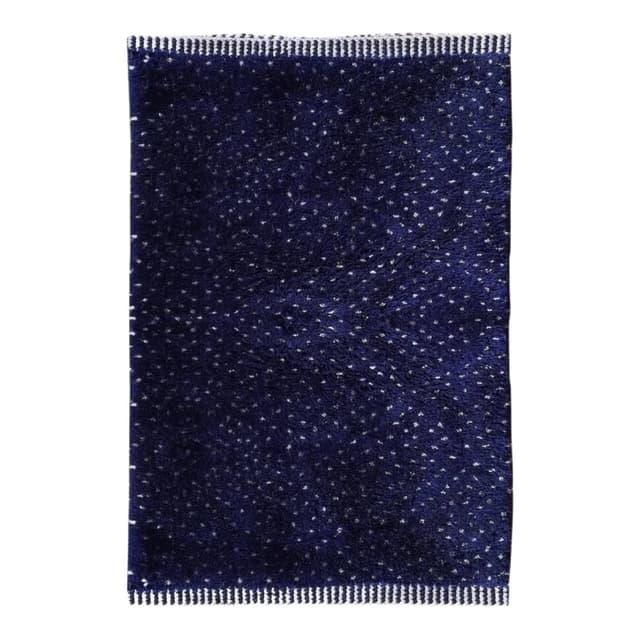 Ręcznie tkany dywan 100x200 cm, wełna, granatowy, Maroko - WYMIARY