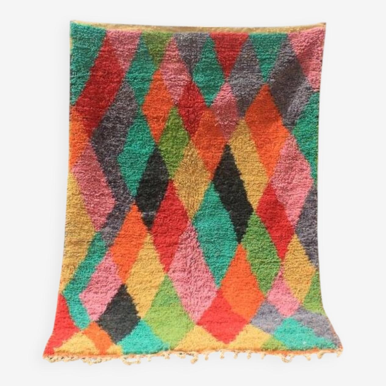 Ręcznie tkany dywan 250x150 cm, wełna, multikolor, Maroko - 201537