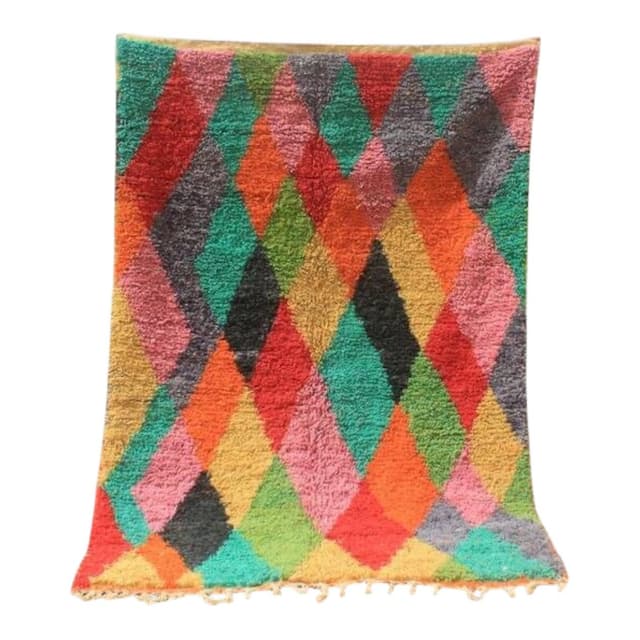 Ręcznie tkany dywan 250x150 cm, wełna, multikolor, Maroko - WYMIARY