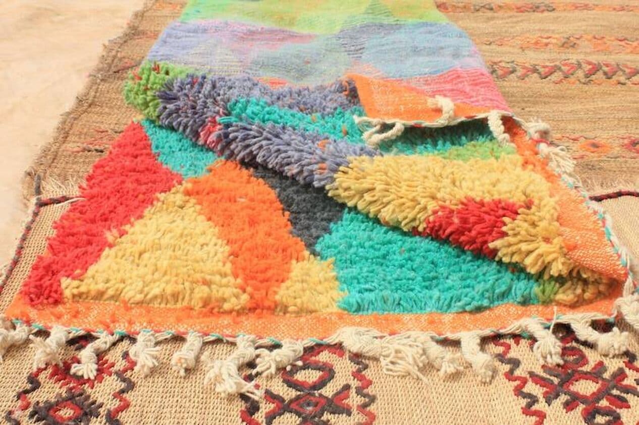 Ręcznie tkany dywan 250x150 cm, wełna, multikolor, Maroko - 201540