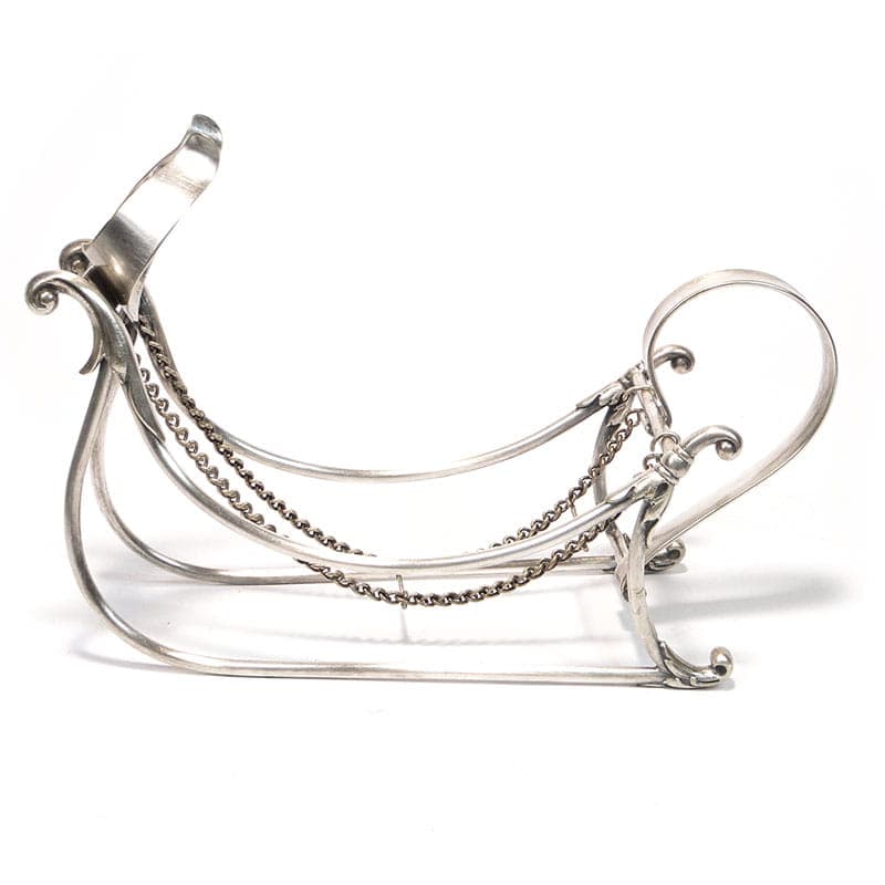 Postument na butelkę, sań, srebrny, mosiądz, WMF, Niemcy, XIX w. - 201178