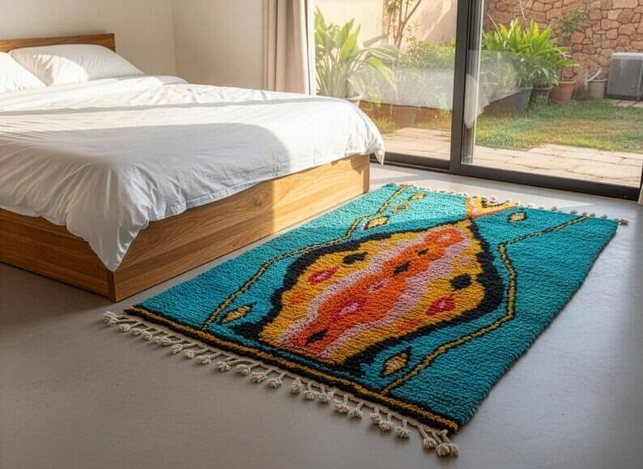 Ręcznie tkany dywan 200x300 cm, wełna, multikolor, Maroko - 201506