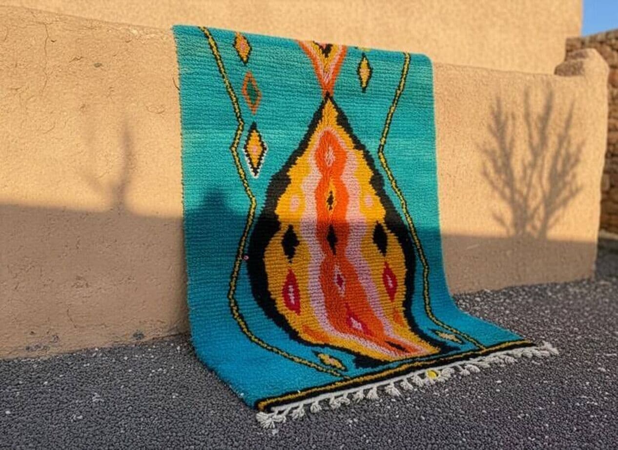 Ręcznie tkany dywan 200x300 cm, wełna, multikolor, Maroko - 201505